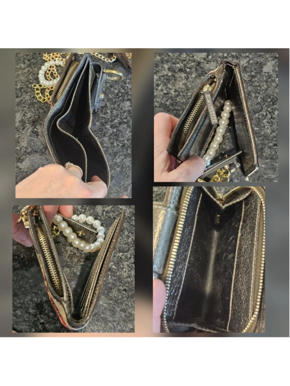 Gucci GG Monogram D-Ring Wallet w/Wristlet Strap & Patches Added - Picture 7 of 9